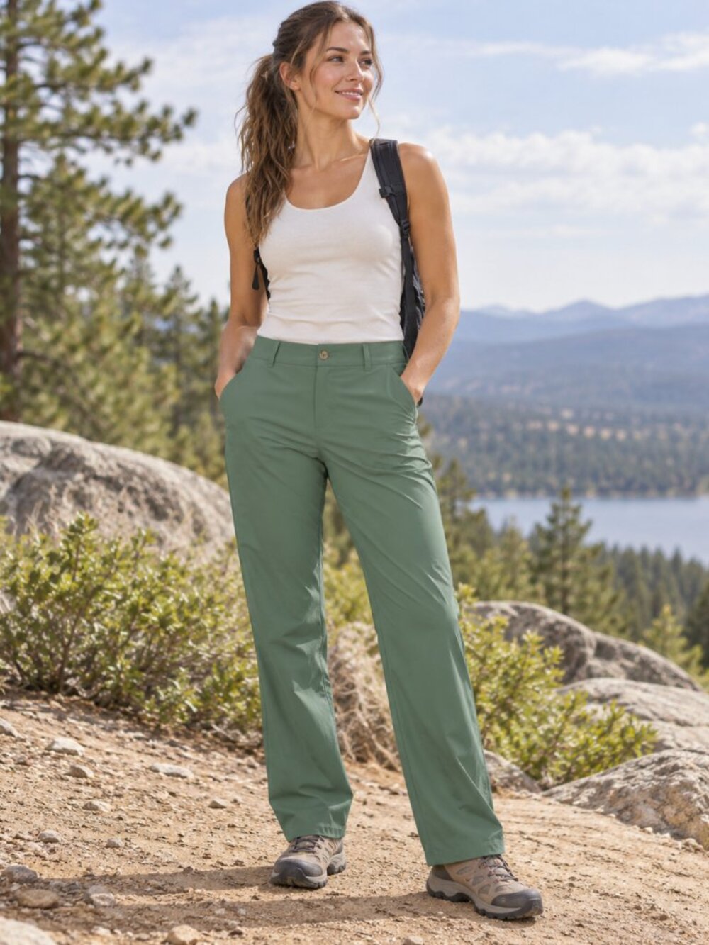 NWT Gerry Revive Stretch Hiking Pants Sage Green Outdoor Travel Size XL